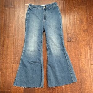 Free People We the Free Classic Denim Flare Jeans, Ankle Length, Size 28